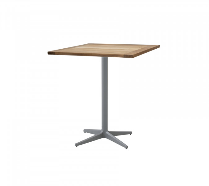 Drop miza 72x72cm - svetlo siva/teak (50400+P064T)